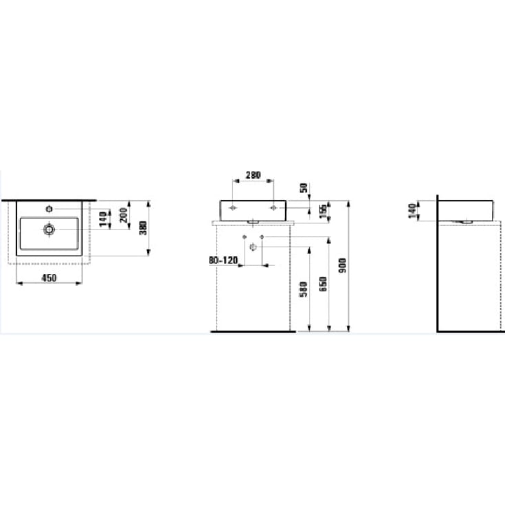 Laufen Living City håndvask, 45x38 cm, hvid