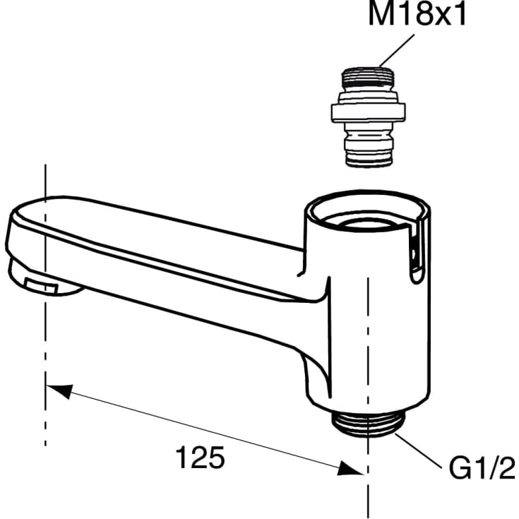 FM Mattsson 9000E-serien svingtud m/omskifter, krom