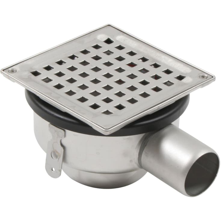 Blücher Square sluk, for betong og flis, lav modell, Ø50 mm