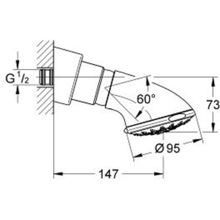 Grohe Relexa Five takdusj, Ø9,5 cm, krom