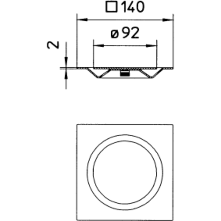 Blücher Square Copenhagen afløbsrist, 140x140 mm, rustfrit stål