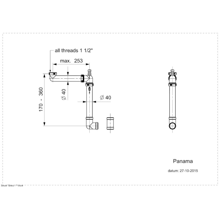Lavabo Panama kjøkkenvannlås 1 1/2", hvit
