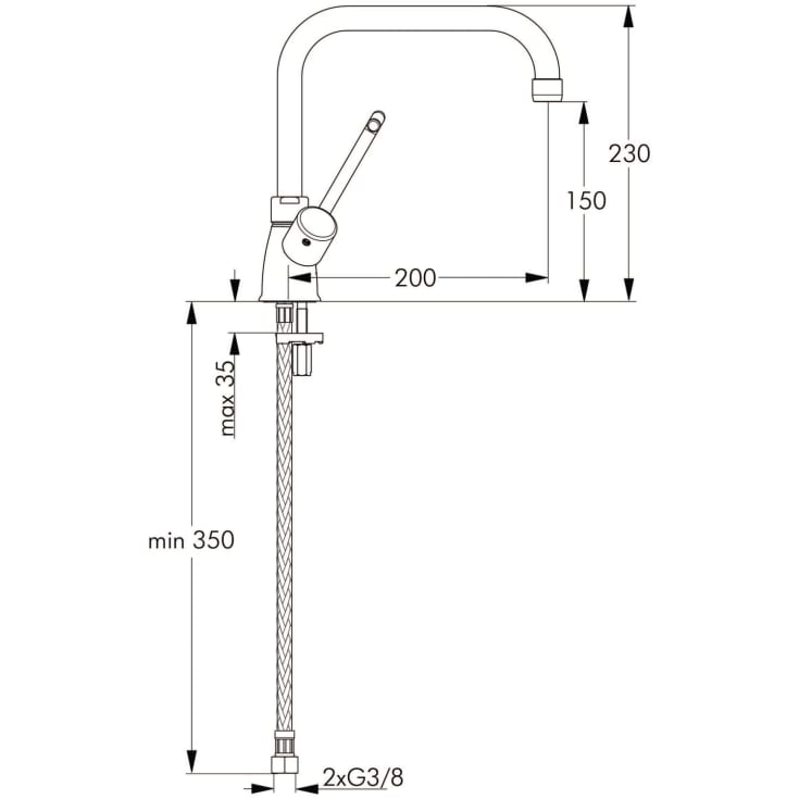 Børma Handi 2-grebs køkkenarmatur, krom