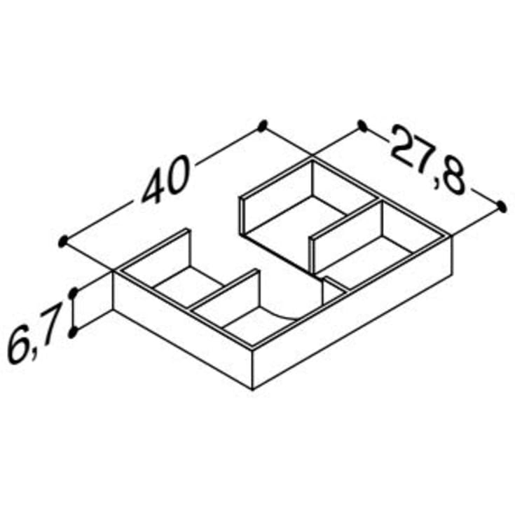 Dansani skuffeindsats, 40x27,8 cm, eg
