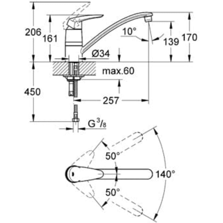 Grohe Eurodisc köksblandare, krom