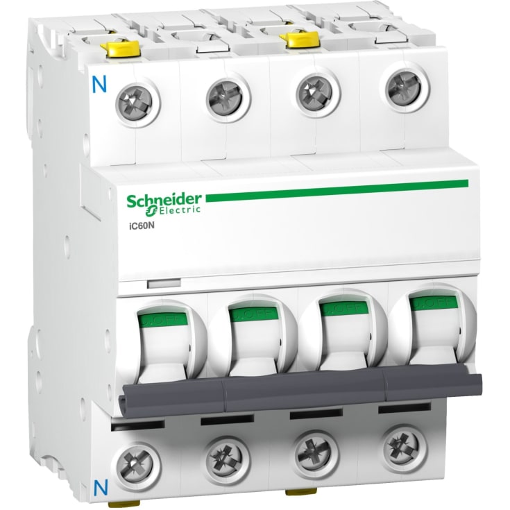 Schneider 10A automatsikring 3P+N i hvid