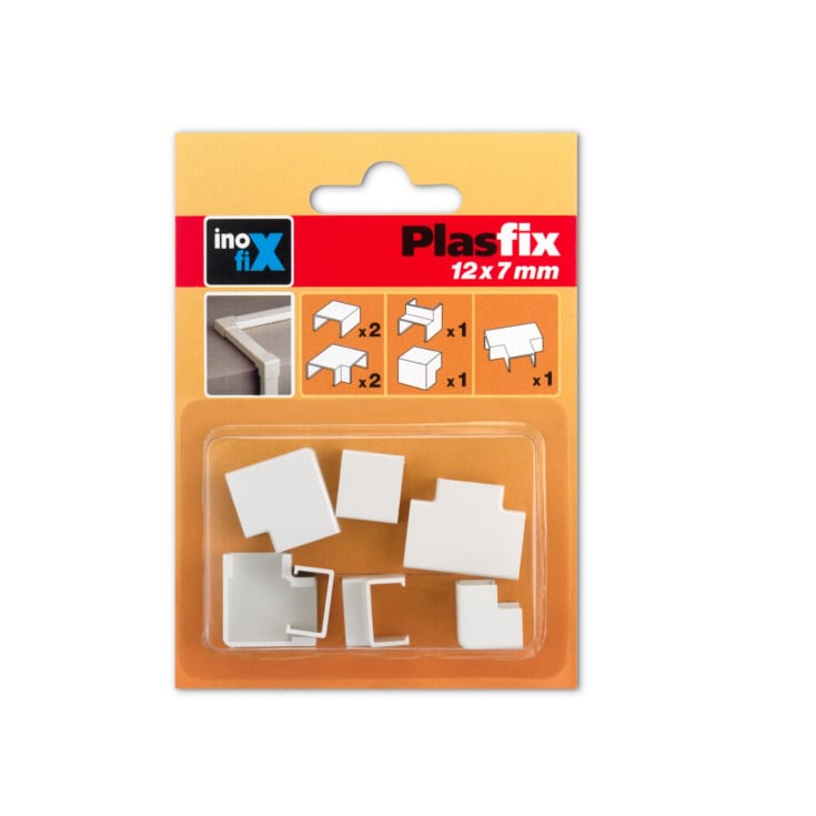 Vinkelsæt for kabelkanal 12x7 mm, Hvid