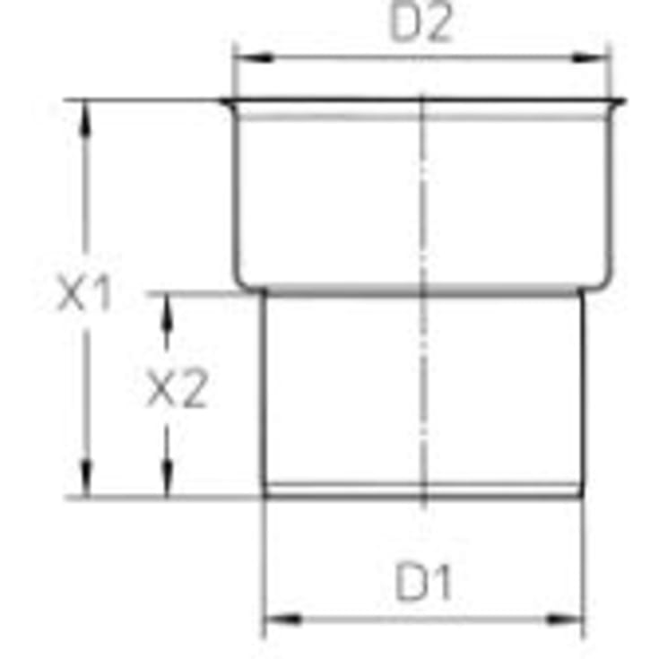 Blücher EuroPipe støbejernsovergang, Ø110 mm, rustfrit stål