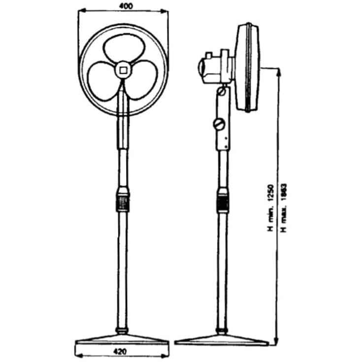 Gordon gulvventilator 40 i hvid