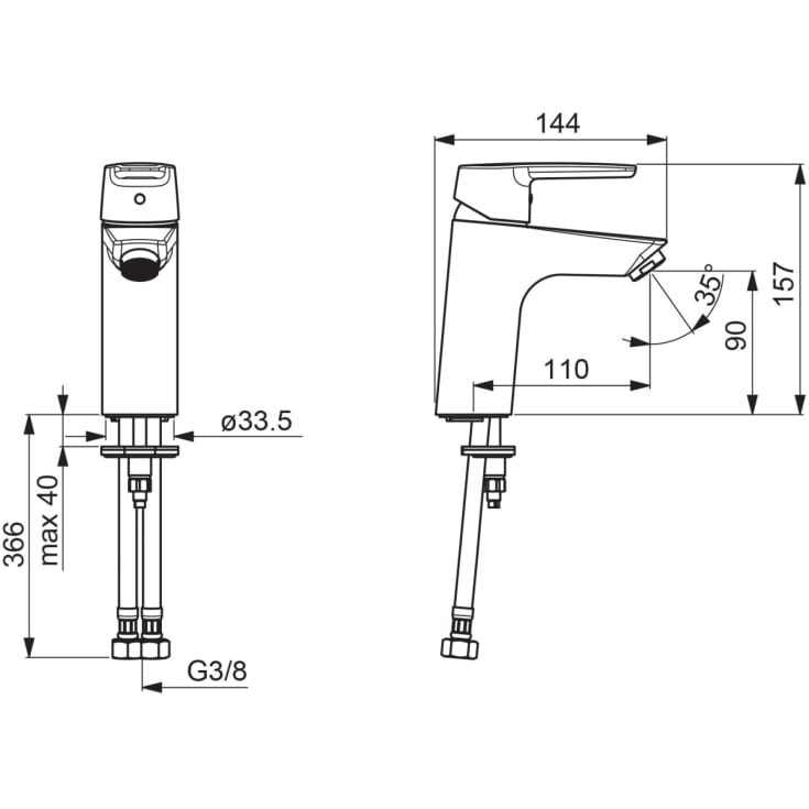Oras Saga XL håndvaskarmatur, krom