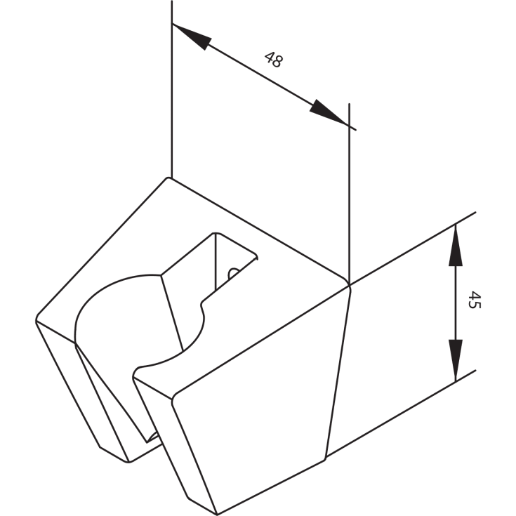 Damixa håndbruserholder, rustfrit stål