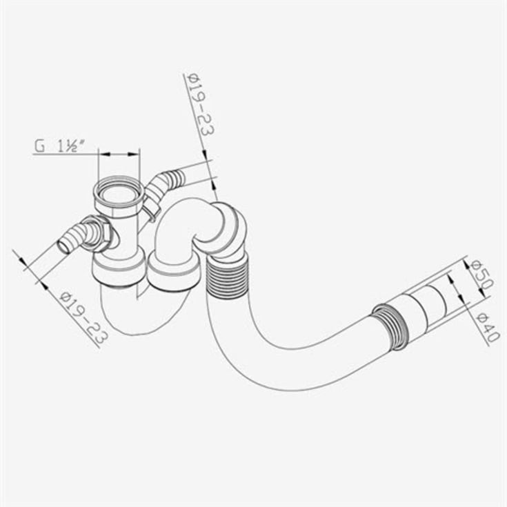 Blanco Flex køkkenvandlås 1 1/2", hvid