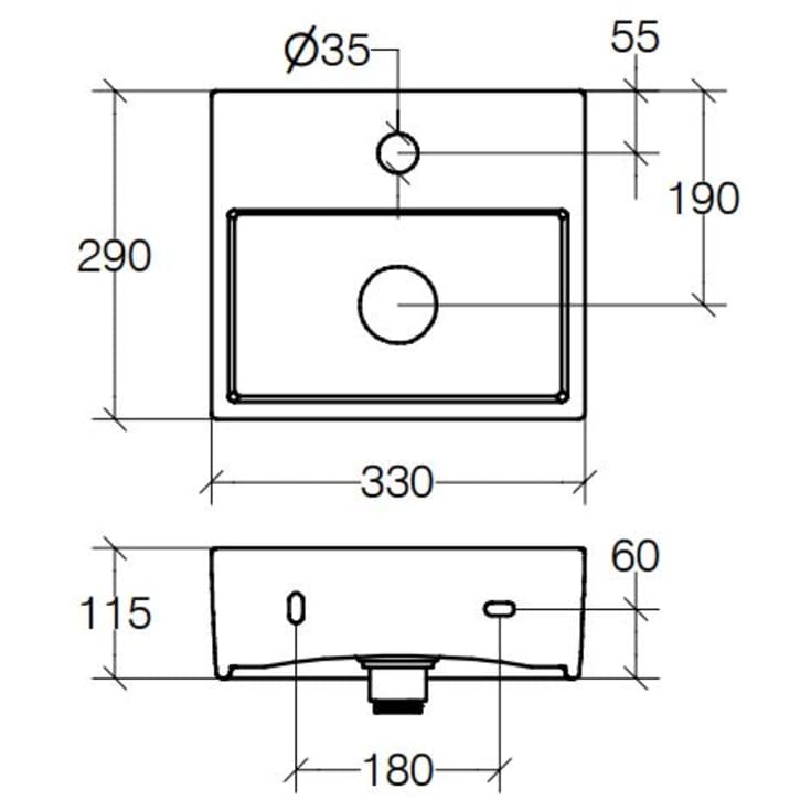 Cassøe Lineabeta Quarelo servant, 33x29 cm, hvit