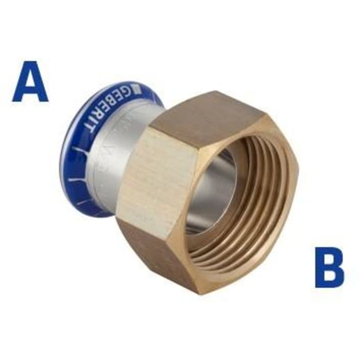Mapress overgang med omløber 15 mm x 3/4"