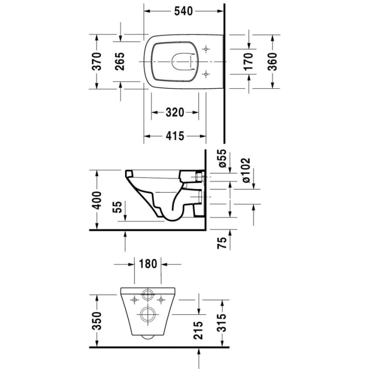 Duravit Durastyle vägghängt toalettpaket, vit