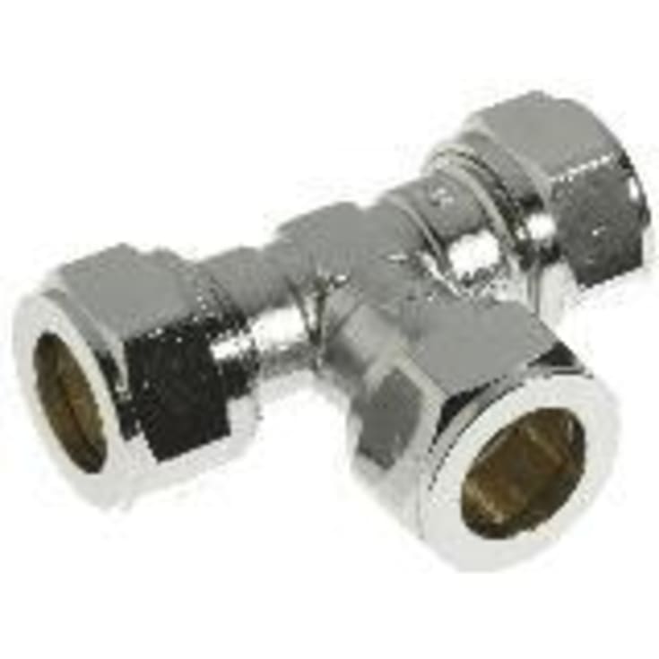 VSH super D1421F T- koppling, 12 x 10 x 12 mm, förkromad, mässing