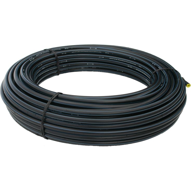 50 meter Uponor 32 mm PE100RC PN16 SDR11 rør, sort/blå, 50 m