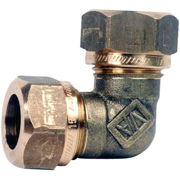 Vatette Vinkelkoppling, gul 22mm