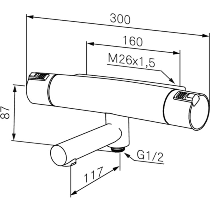 Mora Mmix Shower System Care badkarsblandare med duschset, krom