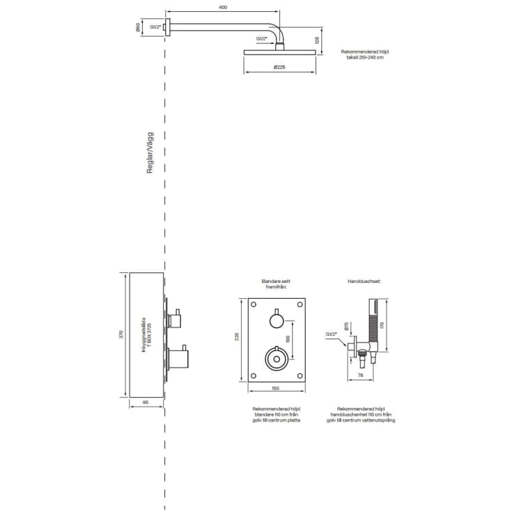 Tapwell Box BOX7268 duschset, mässing