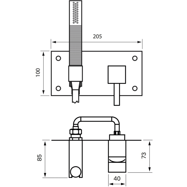 Tapwell Box Square BOX011-364 duschset, krom
