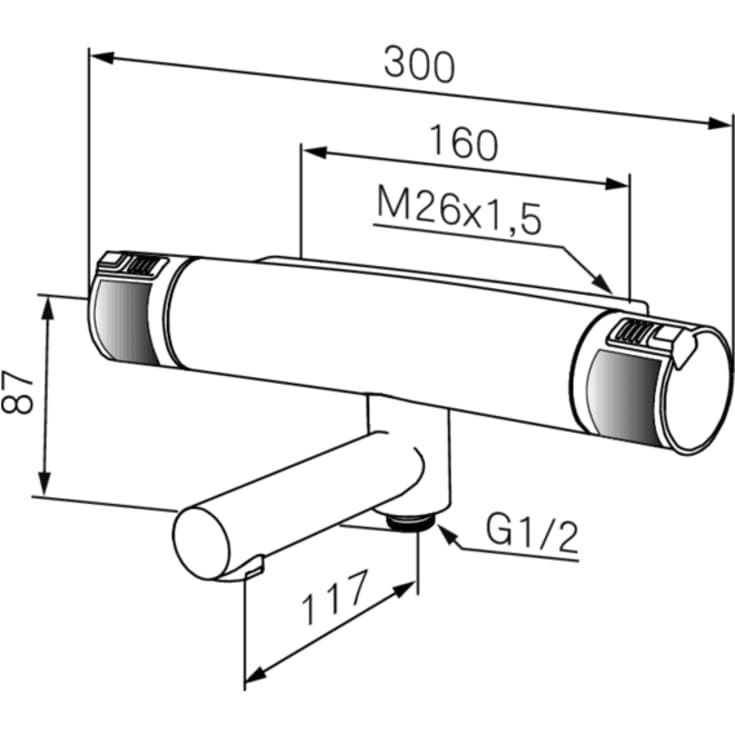 Mora Mmix Shower System Care badkarsblandare med duschset, krom/svart