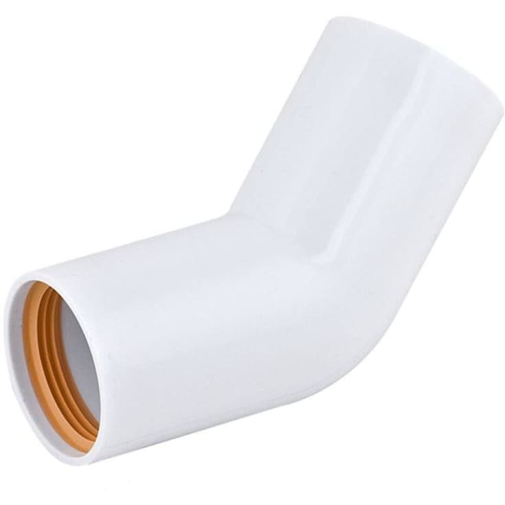 Avloppsvinkel, 45°, Ø40 mm, vit