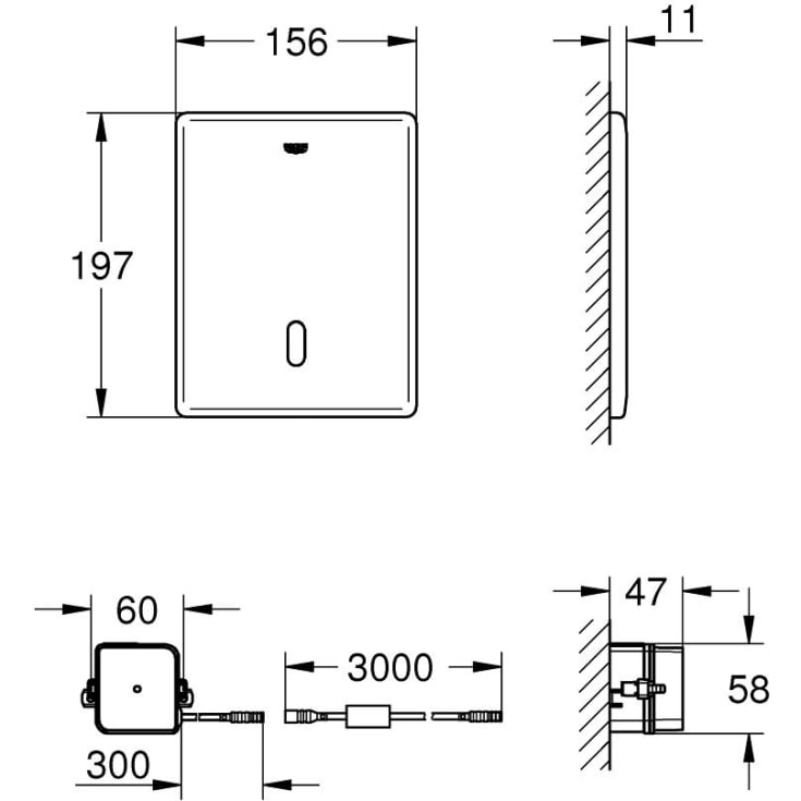 Grohe Tectron Skate betjeningsplade, berøringsfri, rustfrit stål
