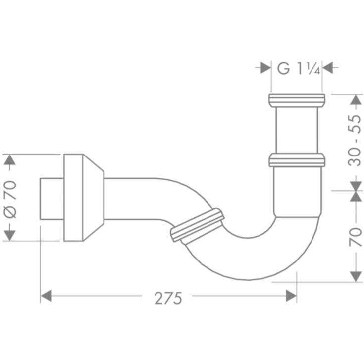 Hansgrohe bidé vattenlås, krom