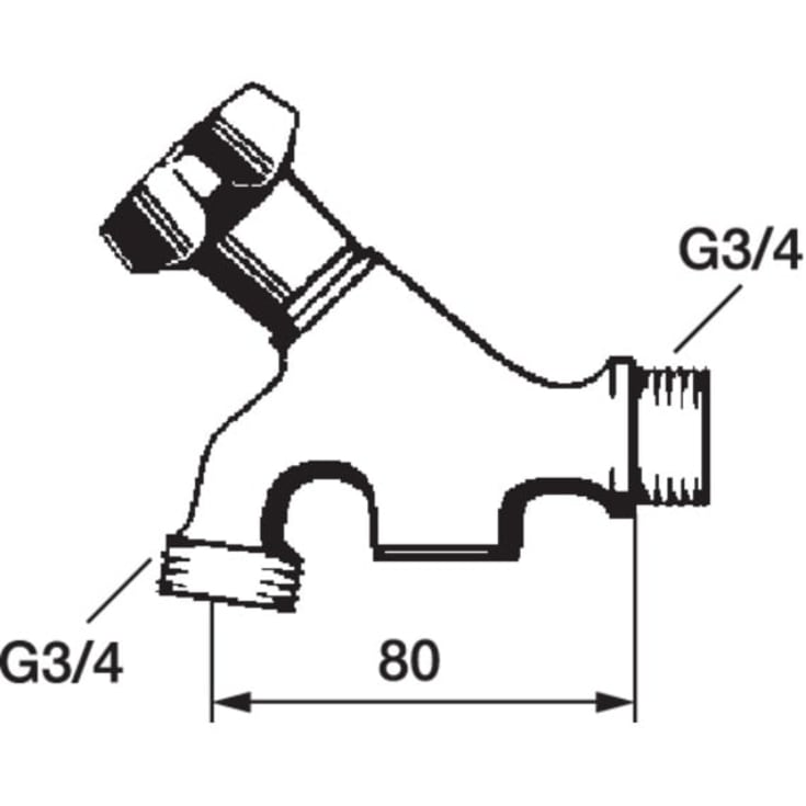 FM Mattsson tappventil, G1/2" x G1/2"