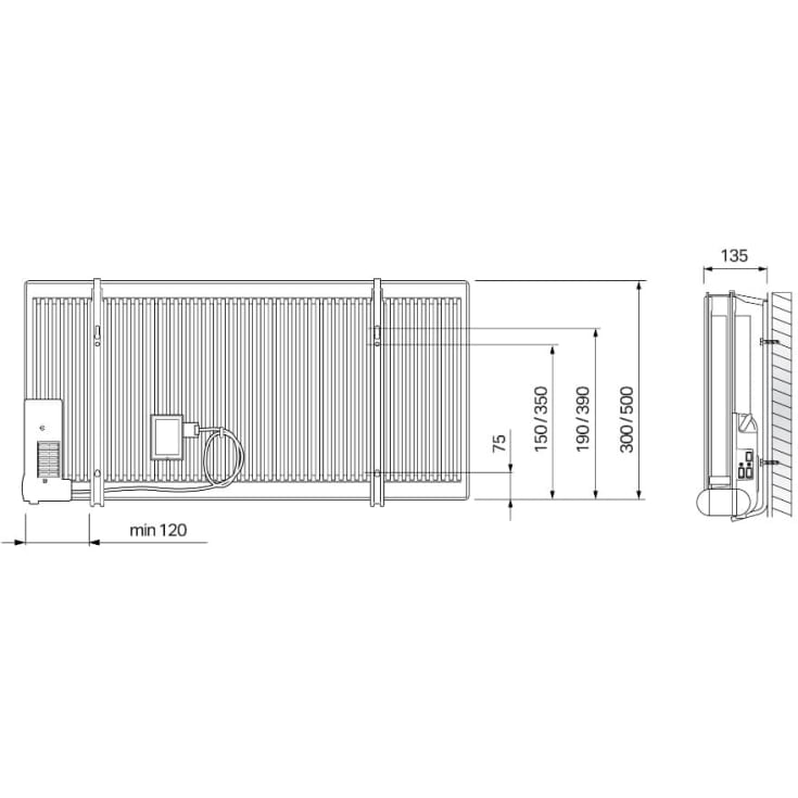 Pax elradiator 22-310, 30x100 cm, 400V, 1000W