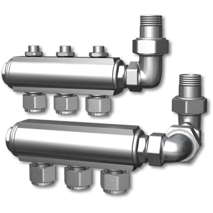 LK Systems minifördelare, 3 kretsar, 12 mm Pex, Längd 230 mm