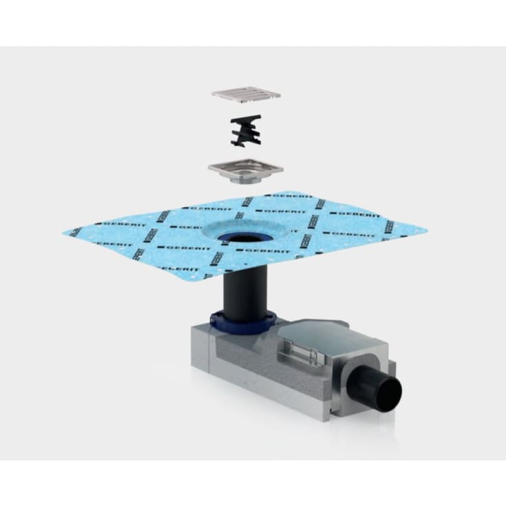 Geberit CleanLine afløbsristrist, 80x80 mm, rustfrit stål