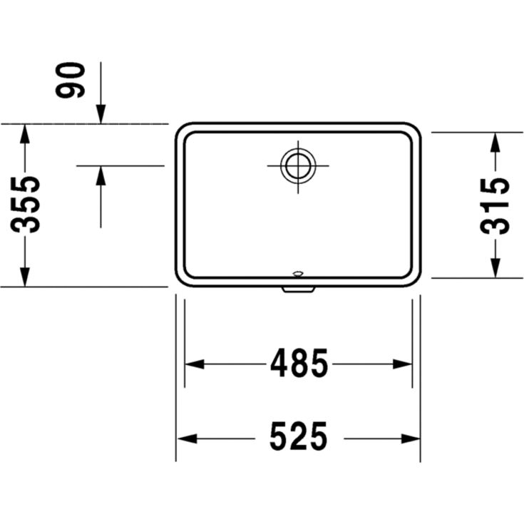Duravit Vero servant for underliming, 48,5x31,5 cm, hvit