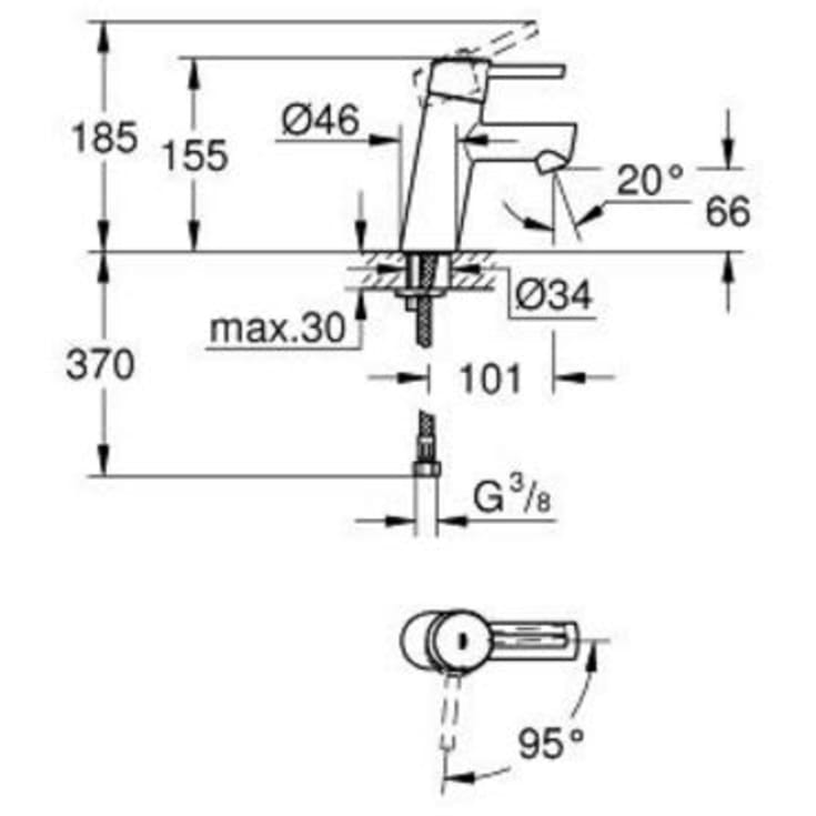 Grohe Concetto tvättställsblandare, krom