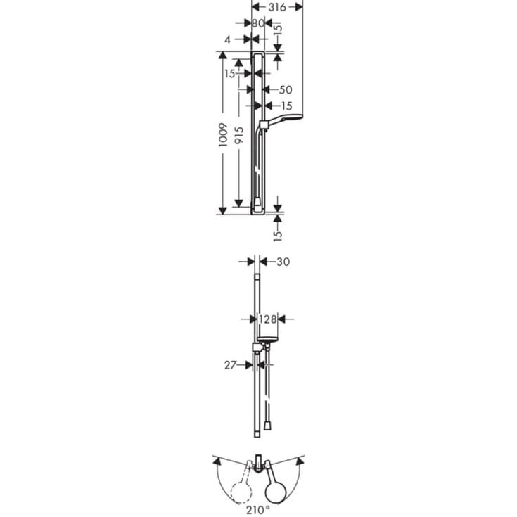 Axor Citterio E brusesæt, krom