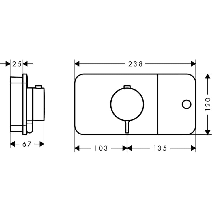 Axor One brusearmatur, krom