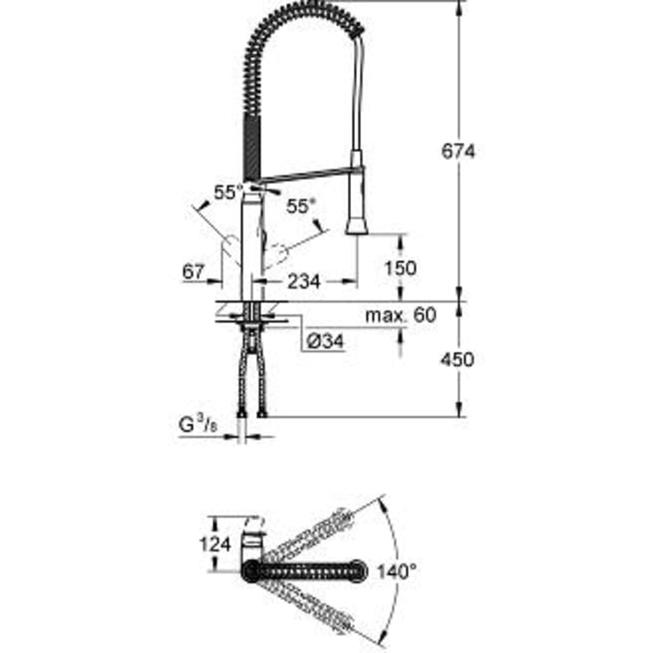 Grohe K7 kjøkkenarmatur, krom