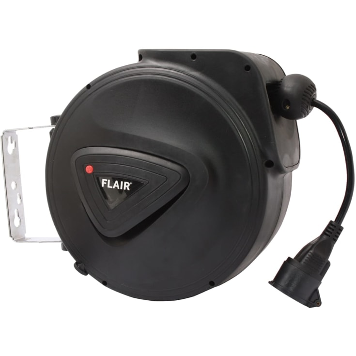 Flair kabeltromle, selvoprullende, 3 x 1,5 mm², 10 meter, sort