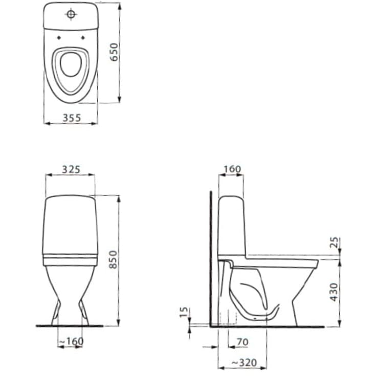 Laufen Rigo toalett, hvit