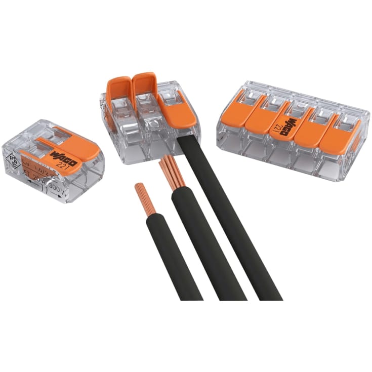 30 stk Wago Samlemuffe 3x6 mm², Transparent