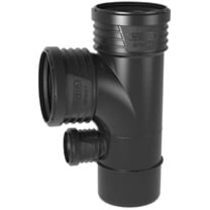 Wavin Sitech+ bruserafgrening, 87,5°, Ø110x110x50 mm, plast, sort