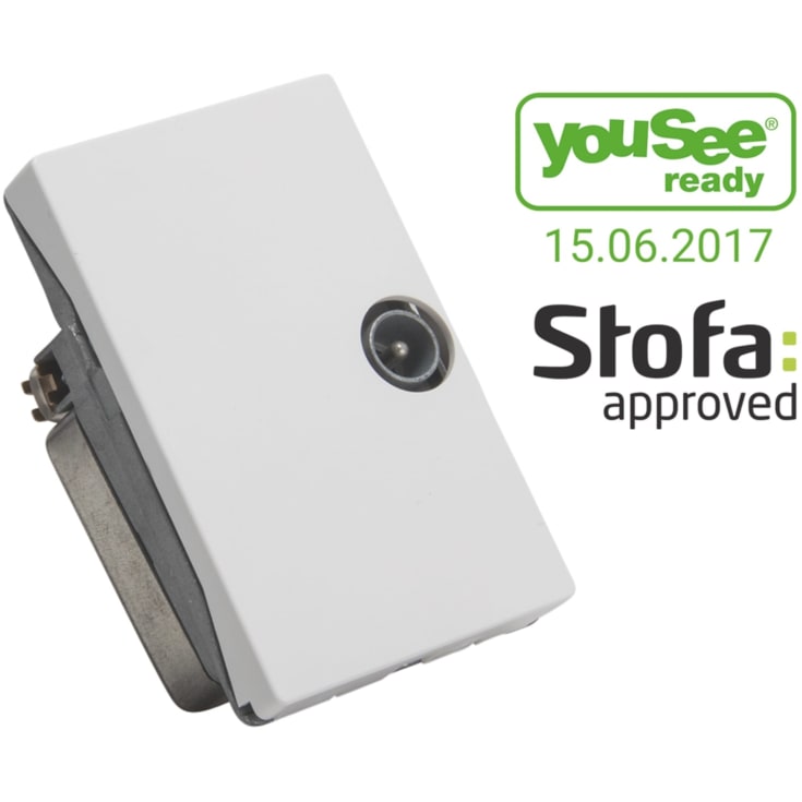 TD101E Slutdåse TV hvid, til FUGA 50x77