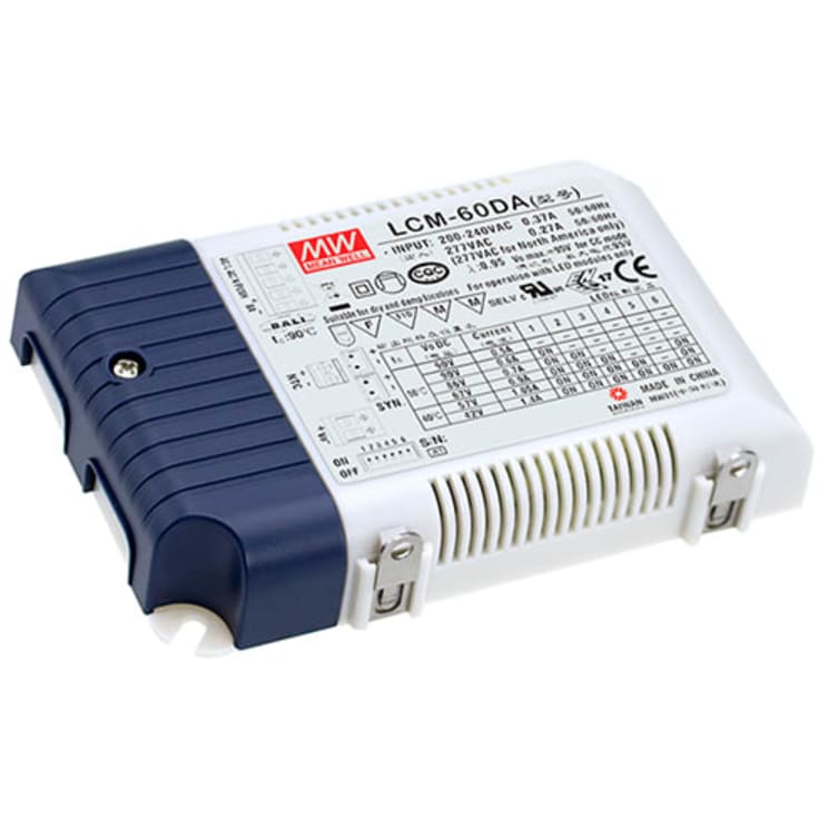 LED Driver LCM-60DA2, 2-90V 60W, 500-1400 mA, DALI og push