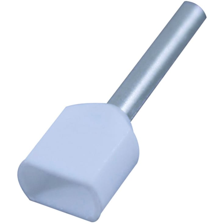 100 stk Tylle Isolerede dobbelt 2x0,75 mm², hvid, Hi 2x0,75/8 (100) (W)