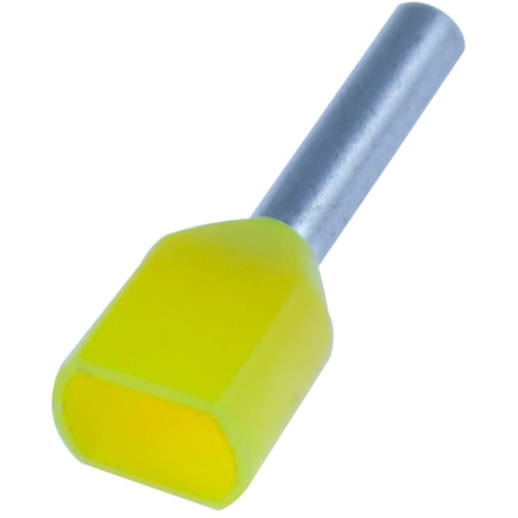 100 stk Tylle Isolerede dobbelt 2x1,0 mm², gul, Hi 2x1/8 (100) (W)