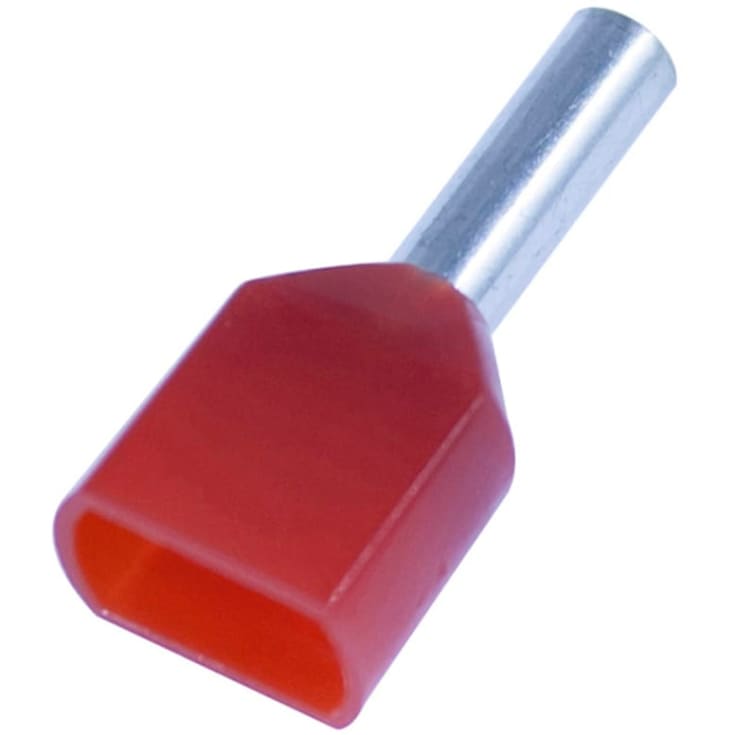 100 stk Tylle Isolerede dobbelt 2x1,5 mm², rød, Hi 2x1,5/8 (100) (W)