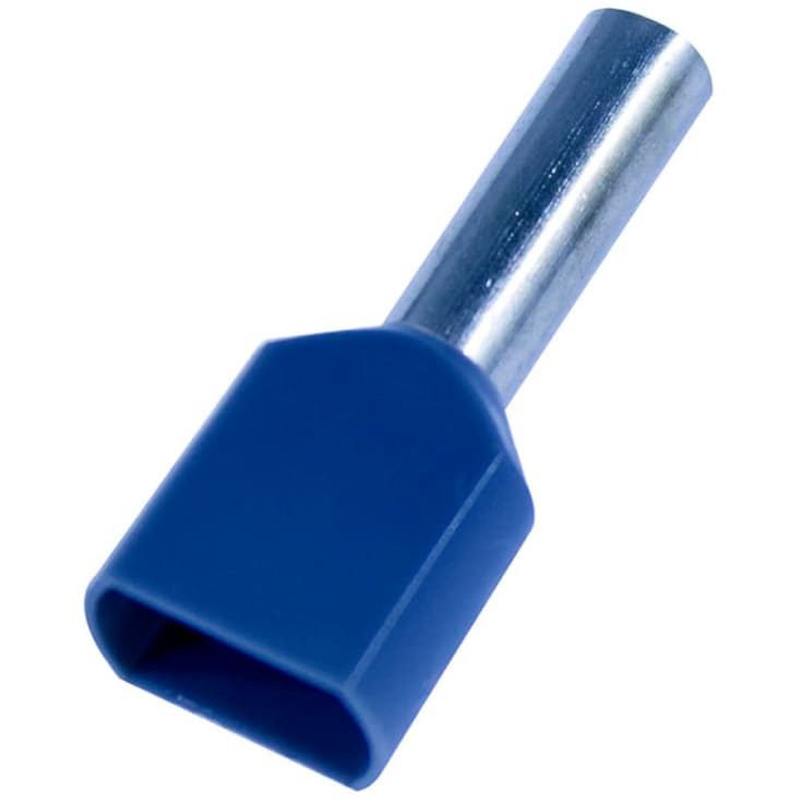 100 stk Tylle Isolerede dobbelt 2x4 mm², grå, Hi 2x4/12 (100) (W)