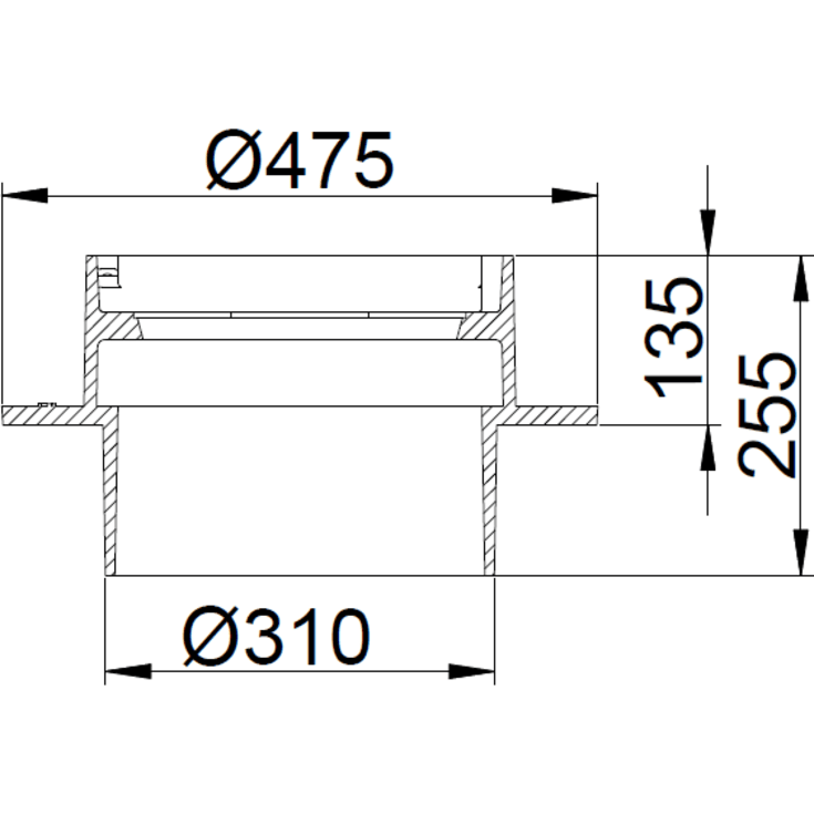 Duco 315 x 240 mm rendestenskarm, fast, GG SORT