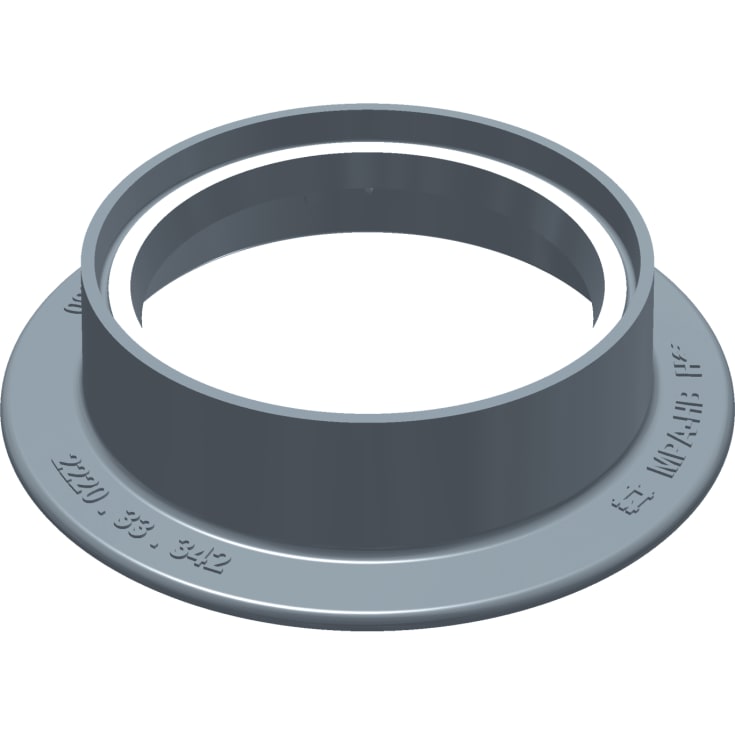 Duco 315 x 100 mm karm uden pakning, rund, fast, GG SORT